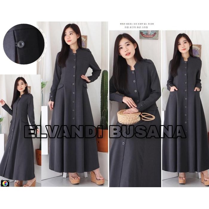 Gamis Guru Gamis Busui Gamis Abu Tua Seragam Gamis Gamis Tebal - 8001 Abu Tua