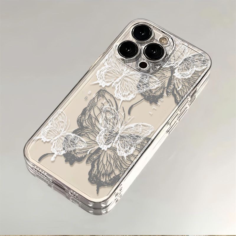 Soft Aesthetic Putih Butterfly Aesthetic Tali Case Oppo A5 Pro A60 A3X A9 A16 A78 A98 A52 A33 A5 A3S