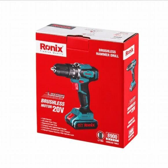 RONIX Cordless Impact Drill 20V, 45N.M-Brushless Series 8900 Unit Only
