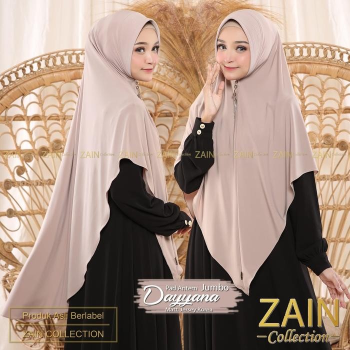 ZAIN - Kerudung Bergo Syar'i Dayyana Jumbo Jilbab Soft Pet Hijab Syari ZAIN COLLECTION High Quality