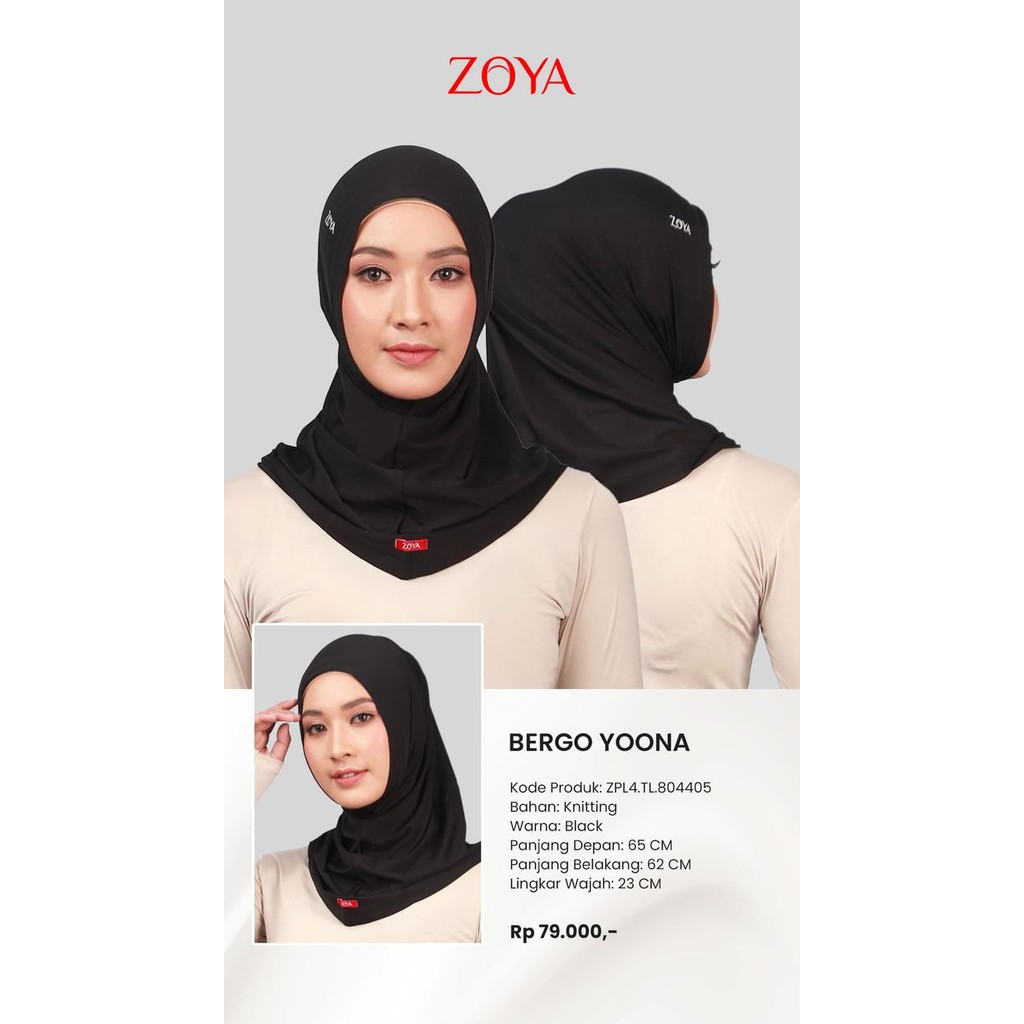 ZOYA Bergo Yoona Kerudung Instan Hijab Jilbab Bergo Sporty