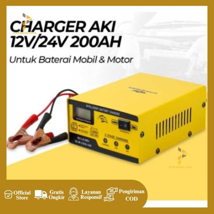 BO Lai Mei Charger Aki Otomatis Mobil Motor Kendaraan 12V/24V 200AH