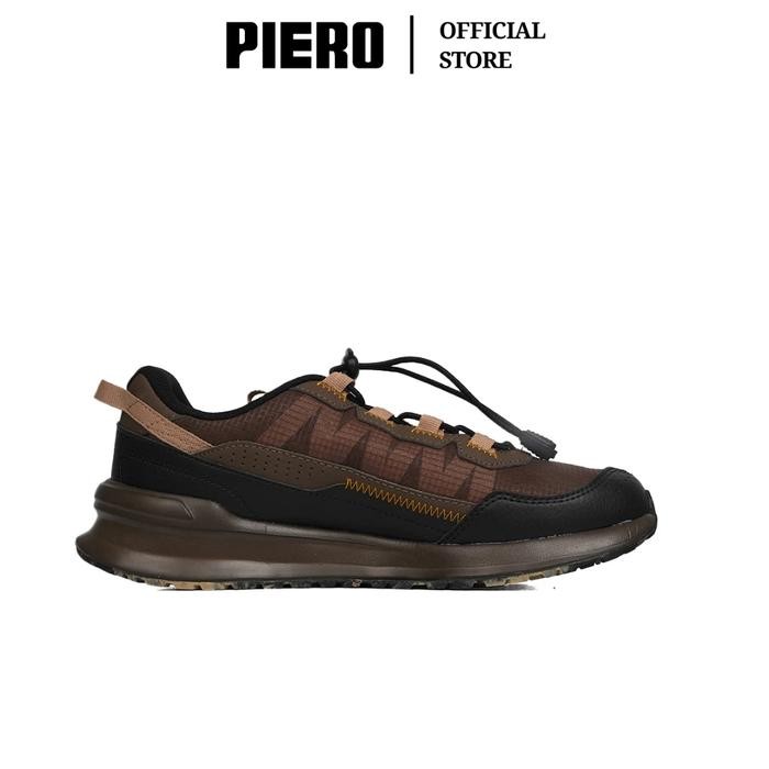 PIERO SEPATU SNEAKERS PRIA JOGGER 24 TRAC BROWN BLACK GREY PIE1000383
