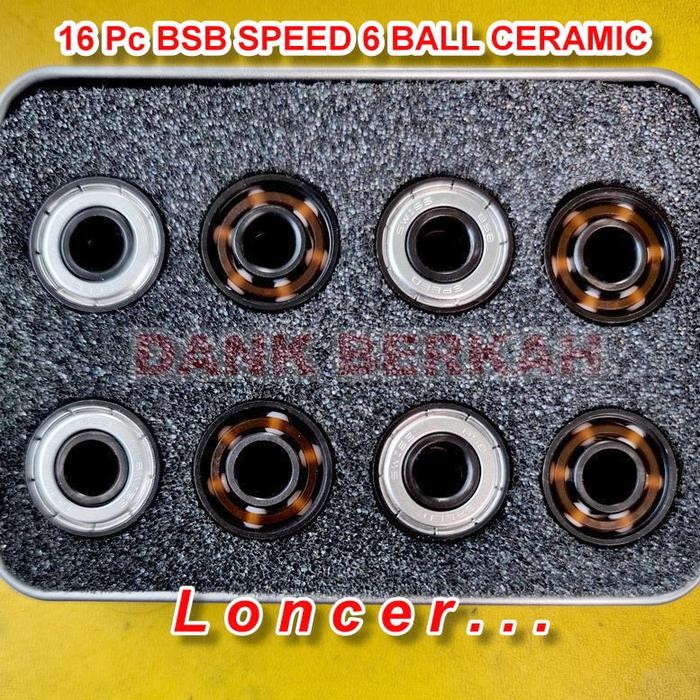 16 Pc BSB Swiss 6 Ball Bearing Ceramic Keramik inline skate NGACIIR Terlaris