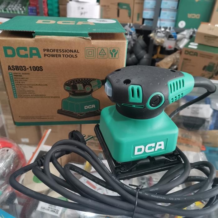 Mesin Amplas Dca Asb03-100 Orbital Sander Mesin Amplas Kotak Asb 03