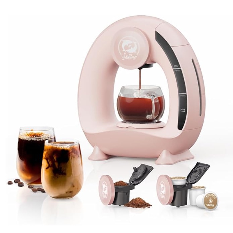 DOSD MINI Q 2 in 1 Coffee Machine Personal One Cup Coffee Maker/Tea Brewer With K Cup & Ground Coffe