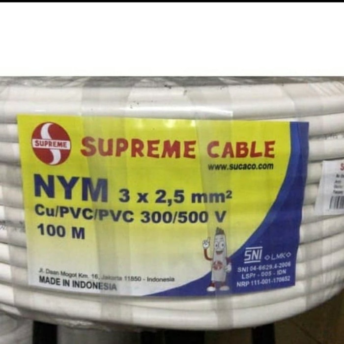 Terhemat Kabel Nym 3X2,5 Supreme Roll / Kabel Listrik Bagus/ Kebel Murah