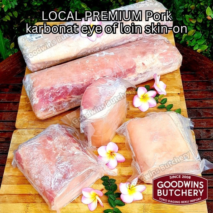 

PORK EYE OF LOIN SKIN ON LOCAL PREMIUM STEAK CUTS KARBONAT BABI BERKULIT BEKU FROZEN 1KG KODE 891