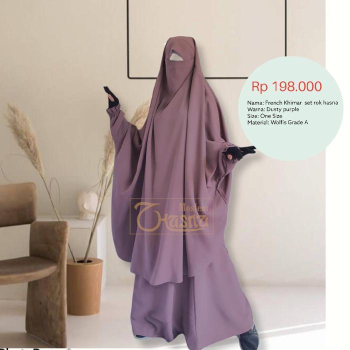 French Khimar Set Premium French jilbab French khimar set rok Bahan Premium Karet Tangan Muslim