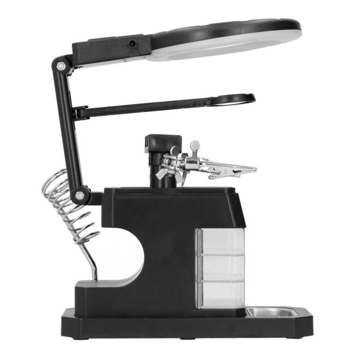 

PROMO HELPING HAND TOOL PEGANGAN SOLDER KACA PEMBESAR LED WELDING MAGNIFIER COD