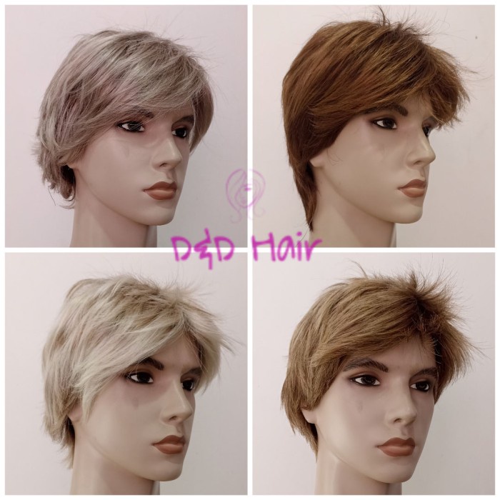 Wig Rambut - Wig Pria - Half Lace Wig dan Front Lace Wig - Wig Warna