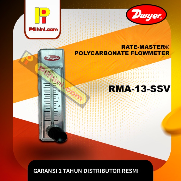 PROMO Dwyer RMA-13-SSV Rate-Master Polycarbonate Flowmeter