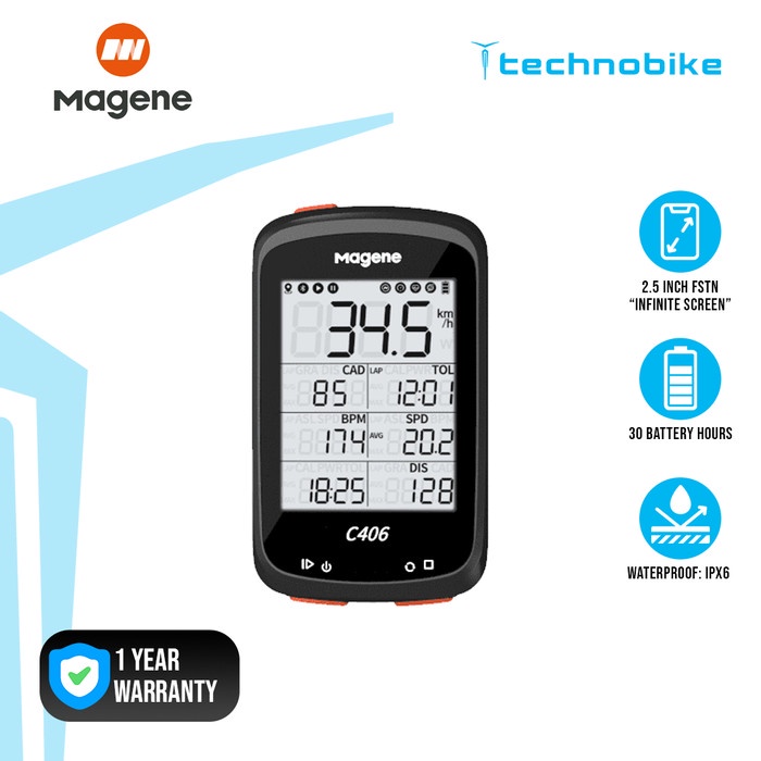 Magene C406 Cyclo Computer Black Unit Only