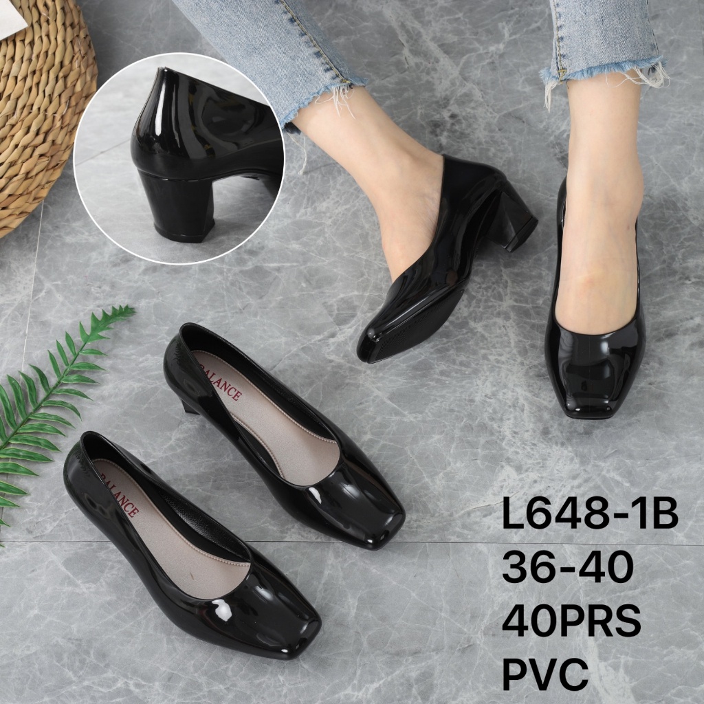 New Sepatu Wanita JIHYO Flat Shoes Glossy Jelly Import Kekinian MJ-L648-1B / L646-1B / L681 - 1B