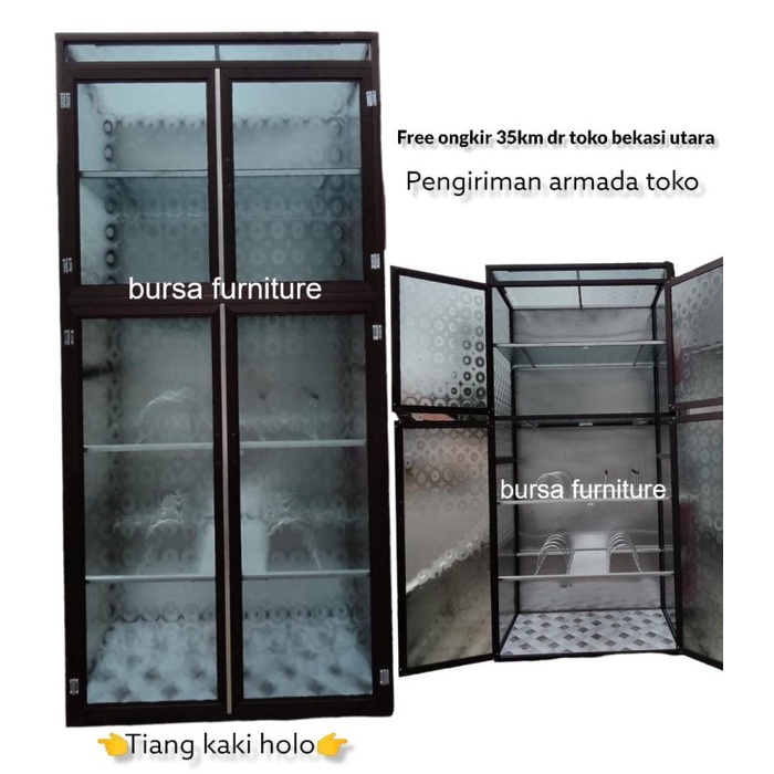 Full Box 2 Pintu Holo / Rak Piring Alumunium 2 Pintu Holo