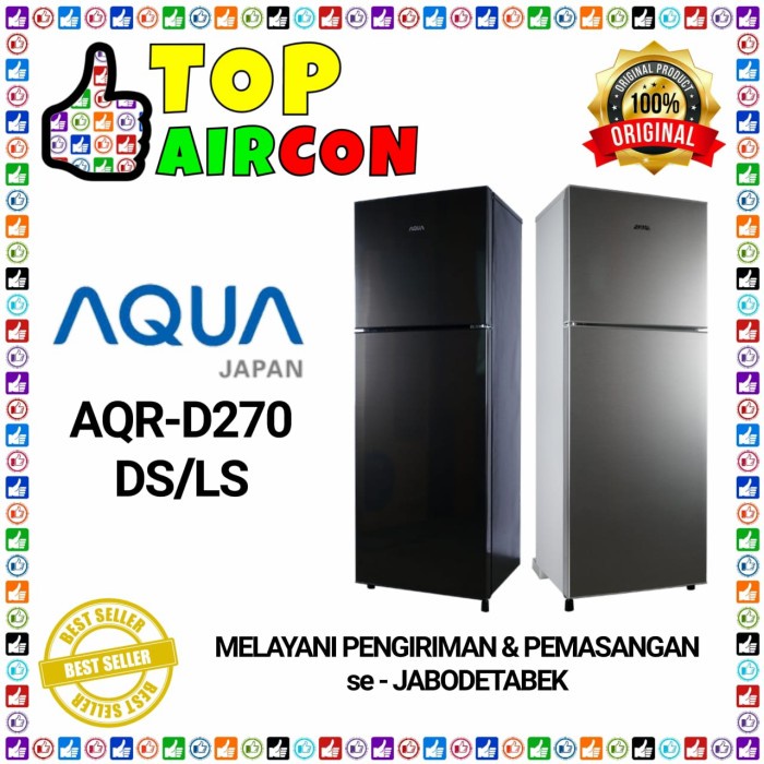 Promo Kulkas Aqua Japan Aqr-D270 Kulkas 2 Pintu Aqr270 Garansi Resmi