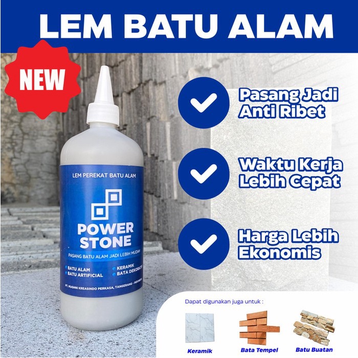 

PREMIUM POWER STONE 600gr - LEM PEREKAT BATU ALAM & BATA DEKORATIF