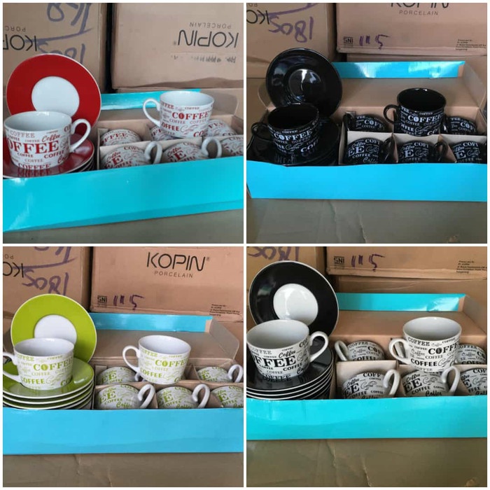 CANGKIR SET KOPIN / CANGKIR SET 6pcs / CANGKIR SET MOTIF COFFEE /