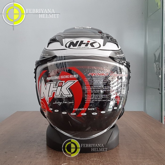 Helm Nhk Gladiator Touring White Halfface Double Visor