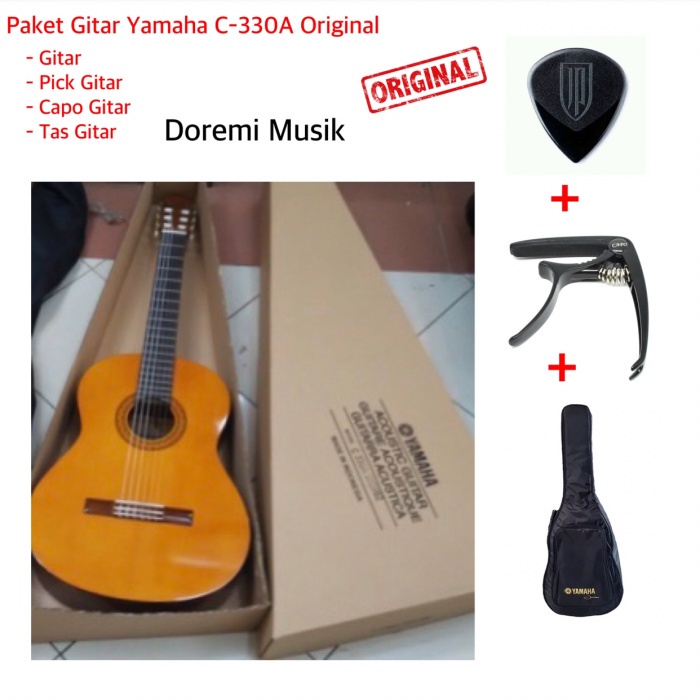 Paket Gitar Akustik Yamaha C-330a Original