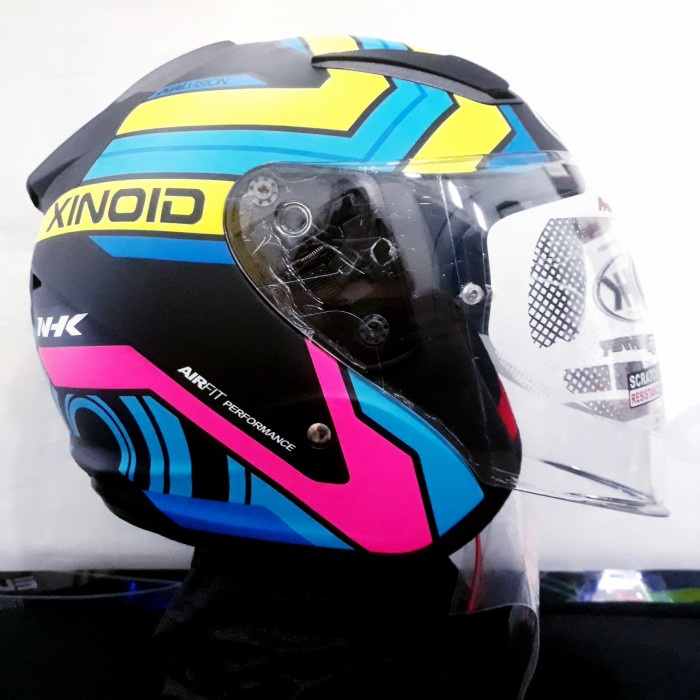 Nhk Helm R1 Motif Xinoid Black Matt Blue Pink Yellow Nhk R1 Original