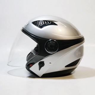 Helm Zeus 610 Nolan Silver Double Visor Half Face