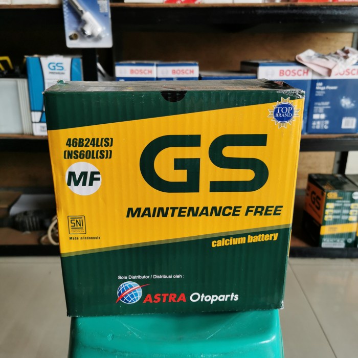 Aki Baterai Genset Mobil Gs Astra Kering Mf Ns60Ls/46B24L(S)/Ns 60Ls