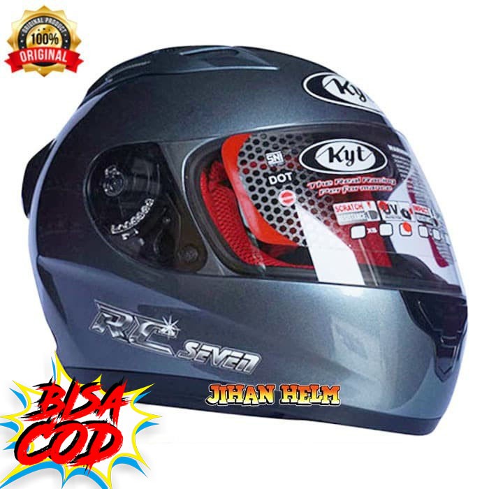 Helm Helm Kyt Helm Ful Face Kyt Rc 7 All Grey Termurah