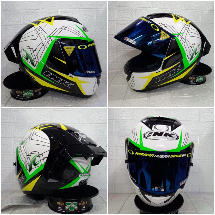 Ink Cl Max Motif Seri #3 White Green P Ganteng Visor Iridium + Spoiler
