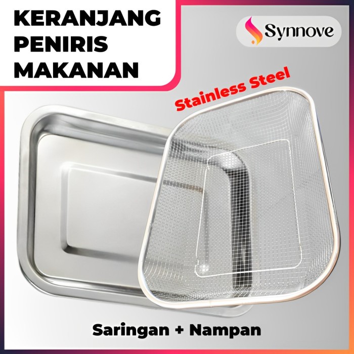 Saringan Stainless SET Nampan Peniris Minyak Saringan Minyak Goreng Peniris Gorengan