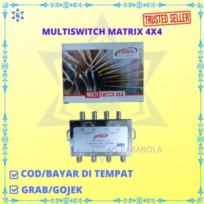 Multiswitch Parabola Matrix 4x4 UNTUK 2 LNB Satelit 4 Receiver