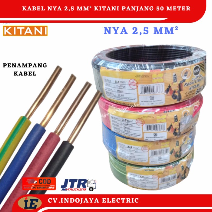 Kabel Engkel NYA 2,5mm Kitani Panjang kabel 50 meter