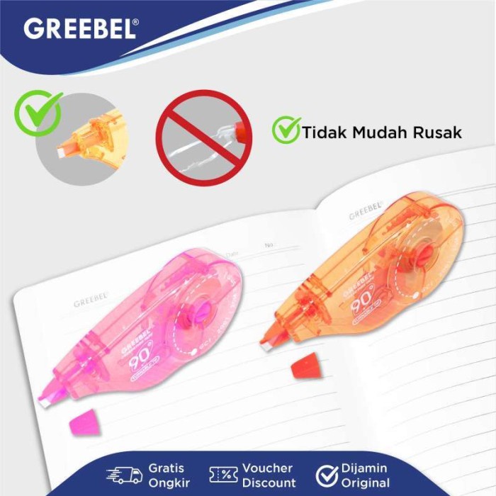 

MURAH GREEBEL CORRECTION TAPE GCT-2001 ( 1 PCS ) / Correction tape cpt kering gk bau utk atk/anak