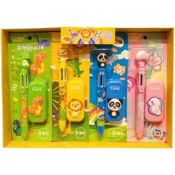 

KOMPLIT Set Pena Pulpen Tip X Karakter Multipen Correction Tape / ATK Sekolah Kantor Anak San rio