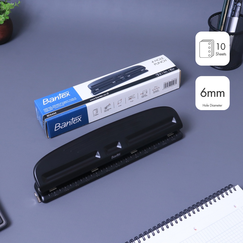 

[ONE's Stationery] Bantex Pembolong Kertas 4 Lubang / Punch / Perforator Muat 10 Lembar BD6444