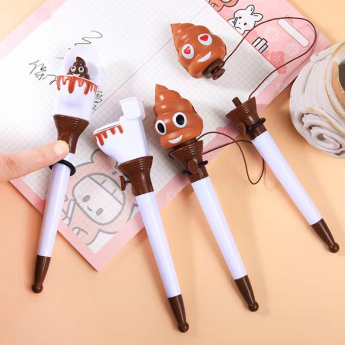 

HEMAT Cute Funny Cartoon Toilet Poop Ballpoint Pen 0.7mm Black Ink Ball Pen Kawaii Stationery