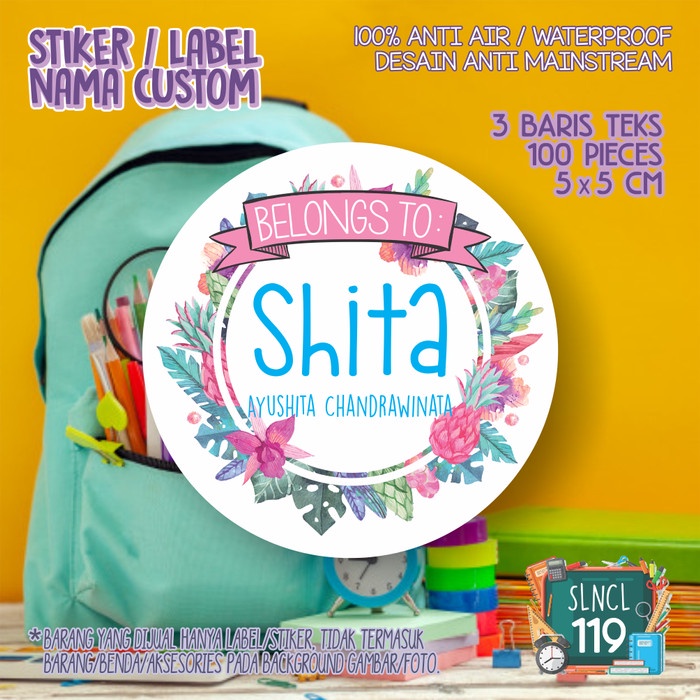 

TERBAIK stiker label nama anak jilbab pensil buku tas sepatu sekolah SLNCL-119
