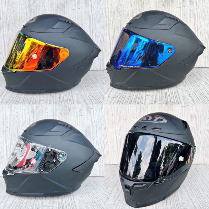 Helm Kyt Striker Solid Black Doff Paket Ganteng / Kyt Full Face Straiker Black Doff