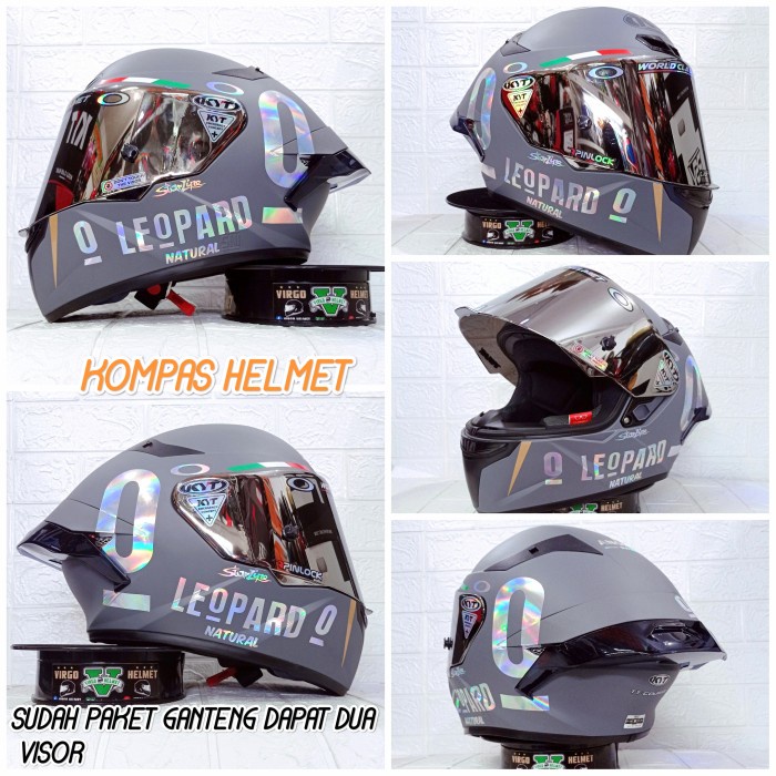 Helm Kyt Tt Course Matt Gorila Grey Stiker Leopard Paket Ganteng