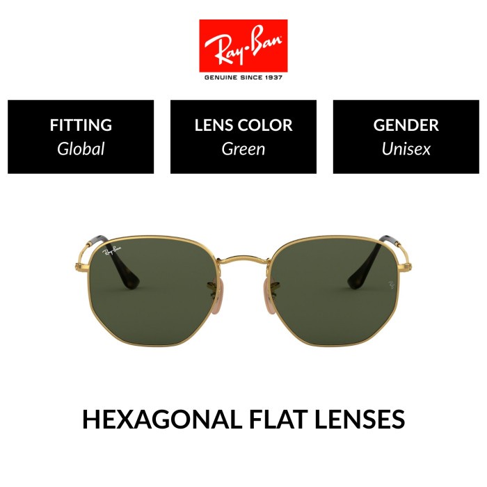 HOT SALE RAY-BAN HEXAGONAL RB3548N 1 Global Fitting Kacamata Hitam 51mm