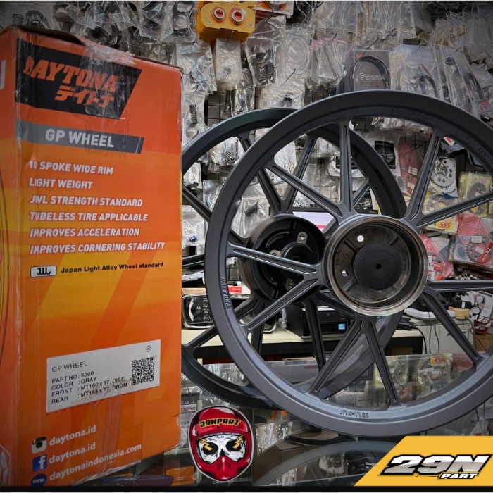 Velg Daytona Original Gp Wheel Grey 160 185 Ring 17 Cakram Tromol Yamaha Honda Suzuki Rx King F1Zr