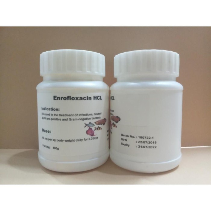 TERBARU Enrofloxacin HCL Obat untuk Ikan /Hewan / Binatang 100 gram HOT SALE