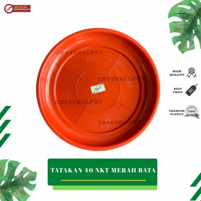 TATAKAN ALAS POT BUNGA NKT 37CM UNTUK POT 40CM - NKT MERAH BATA 40