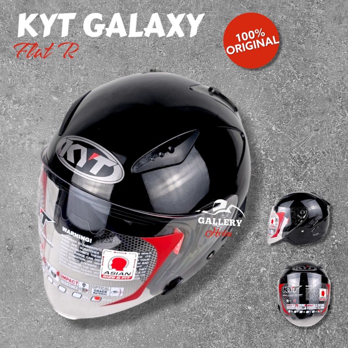 Helm Kyt Galaxy Flat R Hitam Glossy Kyt Galaxy Solid