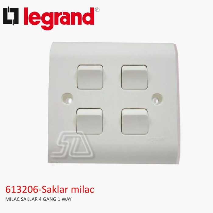 LEGRAND MILAC SAKLAR 4 GANG 1 WAY