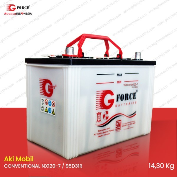 GFORCE NX120-7 - 95D31R / NX120-7L - 95D31L (100 Ampere) - Aki Mobil