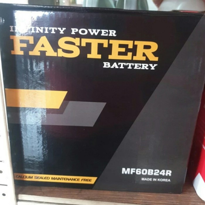 TERLARIS Aki mobil kering FASTER MF 60B24R/NS60 , 60B24L/NS60L , 60B24LS/NS60LS