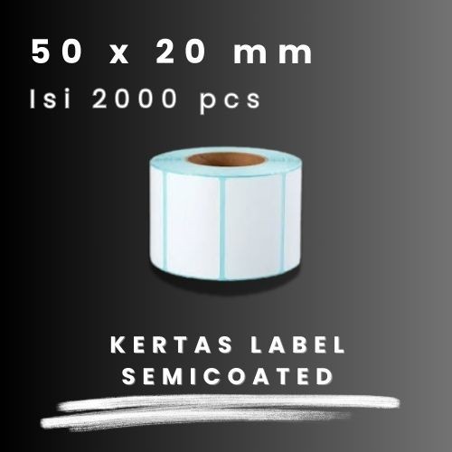 

SC 50 X 20 - 1" @2000 - 1 Line CORE 1 INCH 50X20MM 50 X 20 MM 5X2 CM 5 X 2 CM BARCODE LABEL SEMICOAT STICKER STIKER SC SEMICOATED 2000 PCS