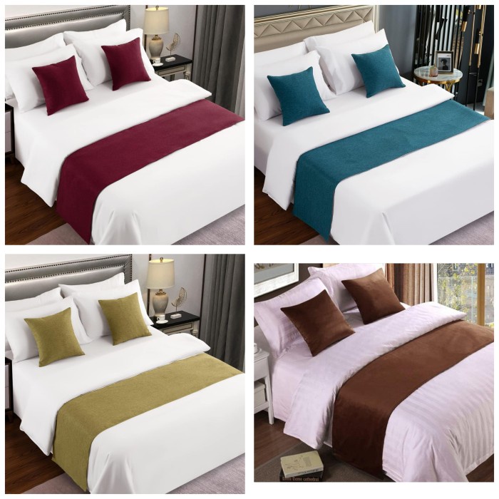Bantal Sofa Bed Runner Hotel Bed Scarf Syal Tempat Tidur Modern Abu