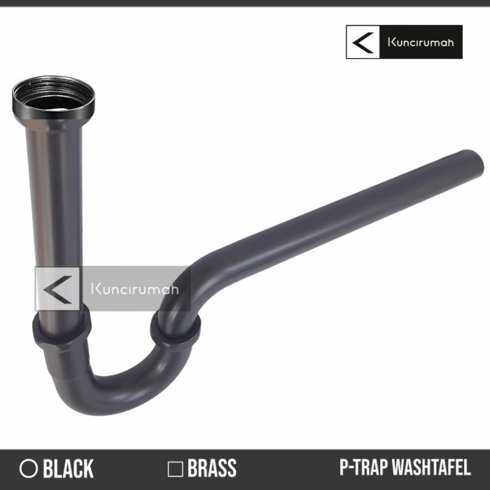 Sifon leher angsa wastafel stainless 304 hitam